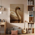 Elegant Swan Canvas Wall Art, Serene Water Bird Nature Print, Graceful Wildlife Framed Decor for Bedroom, Living Room, Meditation Space